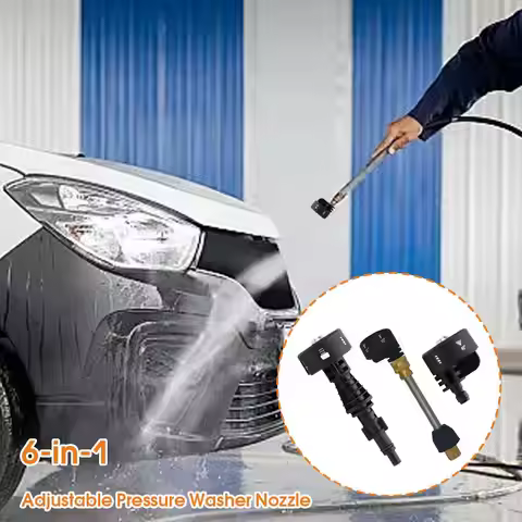 6-in-1 Adjustable Pressure Washer Nozzle 1/4inch High Nozzle Water Plastic Gun Cleaner Parts Hose Ki
