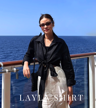 Taupe.brand - Layla SHIRT "เสื้อเชิ้ตผ้าลินิน มีดีไซน์ ที่ออกแบบมาเป็นทรงโอเวอร์ไซส์ แขนยาว กระดุมเร