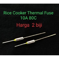 2 biji 10A 80C Thermal Fuse 10A 80C Thermo fuse