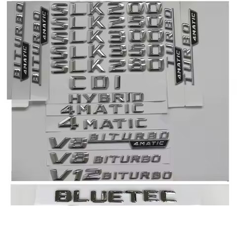 Chrome Trunk 3D Letters Badge Emblems for Mercedes Benz SLK32 SLK55 AMG SLK200 SLK230 SLK250 SLK300 