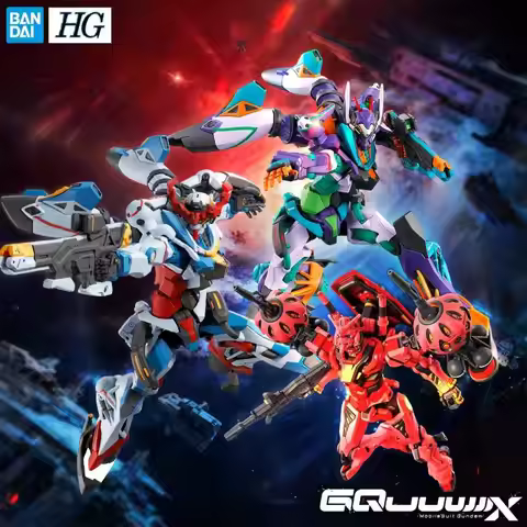 Bandai Gundam HG Series Action Figures Set - GQuuuuuux GMS-K Gfred MS-15/H Xavier's Gyan Hakujl-Pack