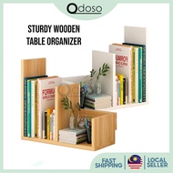 ODOSO D4381 Sturdy Wooden Table Top Book Rack Book Shelf Table Organizer Rak Buku