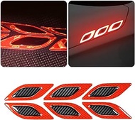 3D Strong Reflective Stripe Sticker for Car Fender Hood Bumper, 6PCS Safety Night Visibility Warning Protection Decal, Carbon Fiber Anti-Scratch Stickers Universal for Vehicle Truck SUV