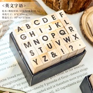 30 pcs English Alphabet Wood Stamps Set Uppercase & Lowercase Letter Seals DIY Journaling Tools