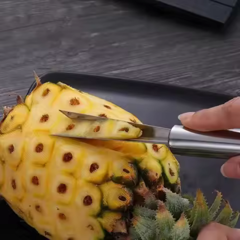 Portable Stainless Steel Pineapple Peeler Knife V Shape Ananas Peeling Spiral Cutter Fruit Tools Kit