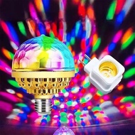 7-color self-rotating led light bulb for discos and stage rooms