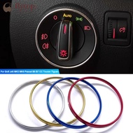 FLYTOP Car Headlight Switch Decorative Frame Aluminum Alloy Trim Ring Sticker For Golf Jett MK5 MK6 