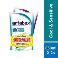 Antabax Antibacterial Shower Cream Cool 850ml + Sensitive 850ml Twin Pack