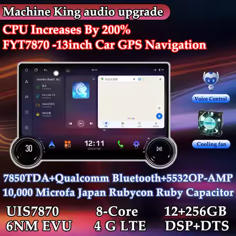FYT7870 13Inch 2Din Android13 Car Radio Wireless Carplay Auto Multimedia Video Player Universal GPS 