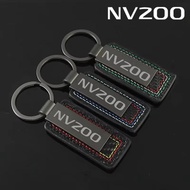 Leather Car Keychain Key Ring Holder Decoration For Nissan NV200 Metal Auto Key Chains Buckle Pendan