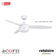 Acorn Rotatoire AC-108 | 48 Inch Ceiling Fan | 18W LED Tri-Color