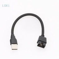 LIDU1 9pin Male to External USB A Male PC Mainboard Internal Data Extension Cable 20cm 7 9in