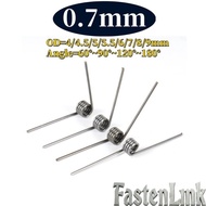 sus304 d0.7mm OD4/4.5/5/5.5/6/7/8/9mm V-shaped spiral torsion spring angle 60/90/120/180 degrees[12w