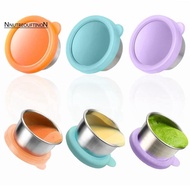 3Pcs 50Ml Salad Dressing Container to Go, Stainless Steel Condiment Containers Cups with Silicone Li