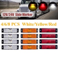 4/6/8x 12V 24V 4-LED Side Marker Lights Car External Warning Indicator Turn Signal Tail Position Lam