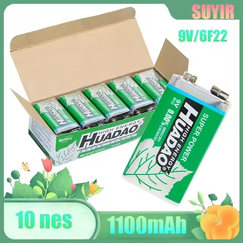 10 Parts 9V Battery1100mAh Dry Cell 6F22 9Volts Disposable Carbon Battery for Microphone Multimeter 