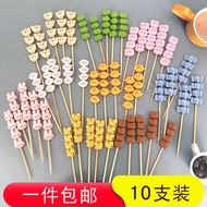 Influencer Cute Animal Cartoon Shape Skewer Resin Stick Rabbit Lion Piglet Frog Elephant Cake Decora