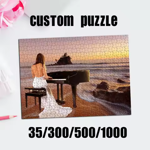 35/300/500/1000pcs Personalized Custom Photo Puzzle photo Father's Day Back To School Halloween Chri