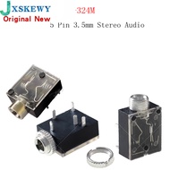 10PCS Stereo Headphone Jack Socket PJ324 PJ324M 5 Pin 3.5mm Audio Jack Socket for Headphone With Nut