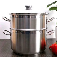 Stainless Steel Steamer Pot Set Size 30Cm, Sticky Rice Pan, Boil Chicken 3-4Kg || Cooking Induction 