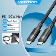 Vention 4K60Hz Type C to Type C Cable 5A 100W USB3.2 Digital Display Type C to TV QC PD Fast Charger