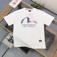 EVISU/God of Fortune 2026 Round Neck Short-Sleeved T-Shirt Couple Style Men Style Comfortable Light 