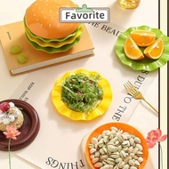 FAVORITEGOODS Stackable Hamburger Plate Set, Burger-Shaped 5/7 Layers Mini Dinner Plate, Creative Mu