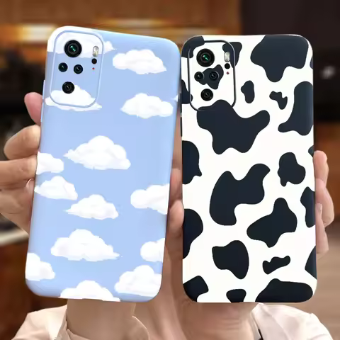 For Xiaomi Redmi Note 10 Case Cow Sky Pattern Soft Silicoen Bumper Cover For Redmi Note 10 Pro max N