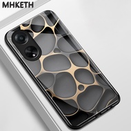 Case For OPPO A98 5G A1 5G Minimally Designed Honeycomb Glass Phone