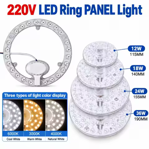 AC220V LED Ring Panel Light 12W 18W 24W 36W Round LED Module Lamp 3000K 4000K 6000K Ceiling Lamp Rep