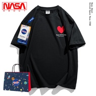 เสื้อยืดแขนสั้น NASA แขนสั้นเสื้อยืดผู้ชายคู่ชุดฤดูร้อนใหม่ระดับ high-end เล็ก love tide ยี่ห้อหลวม