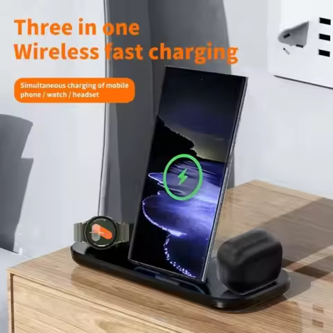 3 in 1 Wireless Charging Base for Samsung Galaxy S25 S24 Ultra S23 S22 Galaxy Watch 8 7 6 5 Active 2