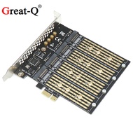 PCI-E X1 to Four-B m.2 B-Key Type SSD to PCIE NGFF SATA Expansion Card Adapter Card