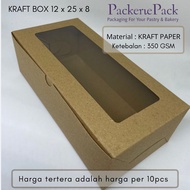 (10 PCS) KRAFT CAKE BOX UK 12 x 25 x 8 / BOX 12X25X8