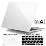 3in1 Glitter case compatible with Macbook Air M4 M3 M2 A3240 A2681 2023 Pro14 A3401 A2779 Transparen