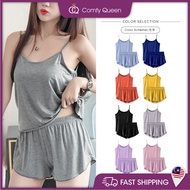 ComfyQueen Women Camisole+Shorts Loungewear Pyjamas Cotton Pyjamas