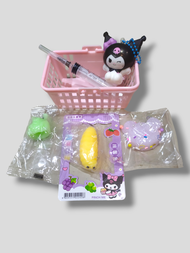 Mainan Squishy Sanrio mini dan jelly suntik satu set cute Viral splat toys