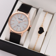 Fashion Starry Sky Dial Bracelet Watch 2 Piece Ladies Watch Set Women Leather Strap Quartz Girl Wrist Watch Women Watches No Box SYUE