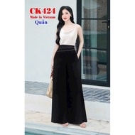 Middle-aged Wide Leg Pants High Quality Silk Chiffon High Waist Luxurious Stone Mix Freesize 52–68kg