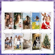 [P K A M] Magnetic Picture Frame , Acrylic Magnet Picture Frame for Refrigerator , 2.36x3.54 Inch Cl