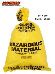 40L & 120L 24" x 30" Bio Hazardous Material Disposal Waste Garbage Yellow Plastic Bags c/w Cable Tie