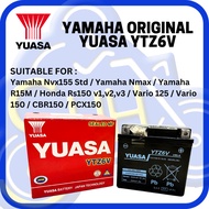 ORIGINAL YUASA MOTORCYCLE  BATTERY YUASA YTZ6V FOR NVX155 STD,NMAX,R15M,HONDA RS150 V1,V2,V3, VARIO 