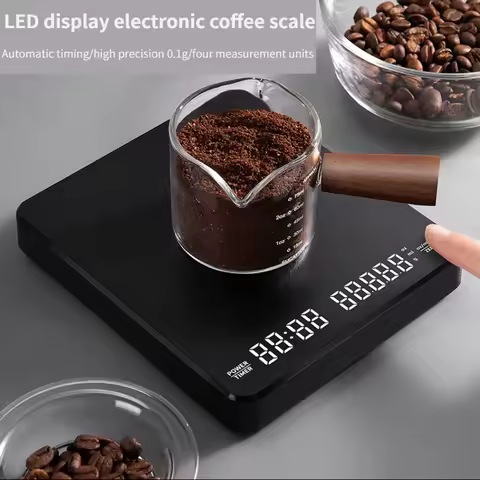 Built-in Battery Charging Electronic Scale Auto Timer Pour Over Espresso Smart Reckon By Time Kitche