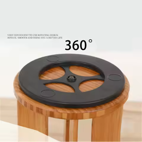 4PCS MUTE Anti Skid Strong ABS Plastic THIN 7/9INCH Black Lazy Susan Turntable Round Table Swivel Pl