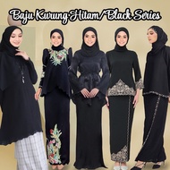 Baju Kurung Hitam Baju Kurung Moden Baju Raya 2023 Baju Nikah Perempuan Plus Size Satin Sejuk Selesa Baju Muslimah