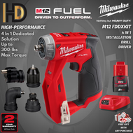 Milwaukee M12 FDDXKIT Fuel Installation Drill Drivers / Brushless Motor / 4 In 1 Type Drill / Most C