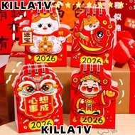 KILLA1V  Year Calendar, Cartoon Lucky Cat Mini 2026 Desk Calendar, Good Lucky Schedule Mark Portable