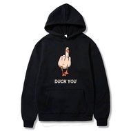 Duck You Hoodie Duck Printed Men's and Women's Hoodies Autumn/Winter Long Sleeve Warm Hoodie Daily S