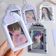 Ins Silver White Gray Korean PVC Card Holder, Idol Idol Card Holder, Campus Card Storage Card Holder