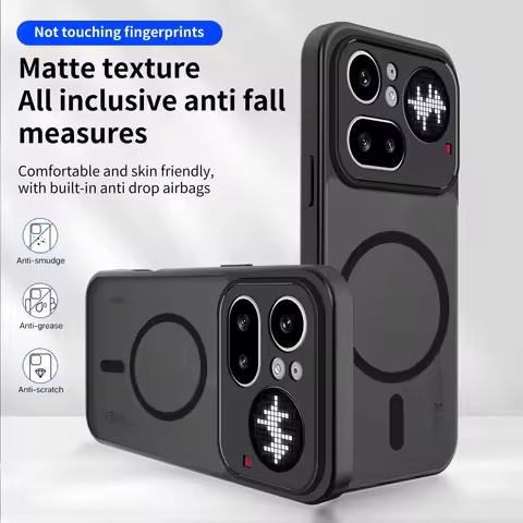 Casing Cover For Nothing Phone 4a/4a Pro Black Frosted Magnetic Wireless Charging Phone Case